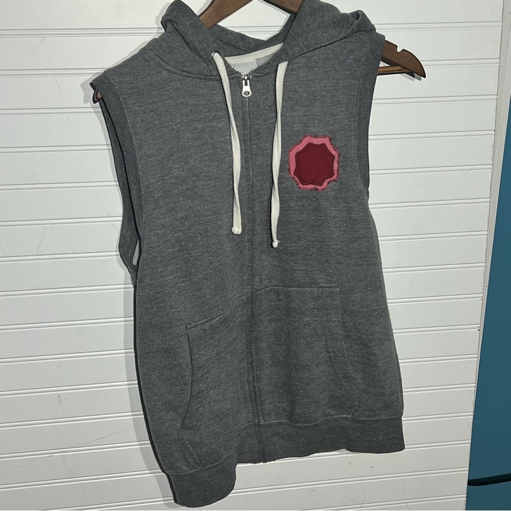 ACRUX Gray Sleeveless Full Zip Hoodie Size Medium